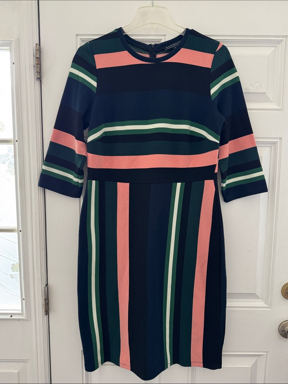 Eloqui multi colored Striped A line Dress